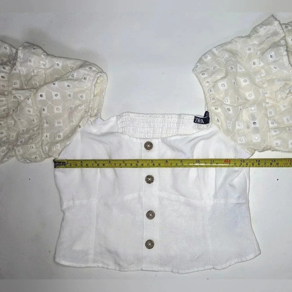 Zara Boho Cottage Core Renaissance Romantic Cropped Off The Shoulder Top, S - Picture 4 of 7